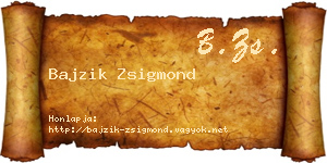 Bajzik Zsigmond névjegykártya